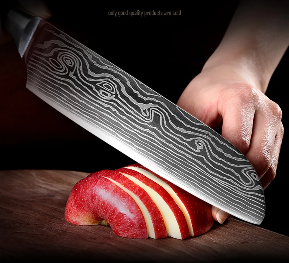 XITUO  Japanese chef knife set Damascus steel Pattern kitchen knives Cleaver Paring Santoku Slicing Utility Fruit knife