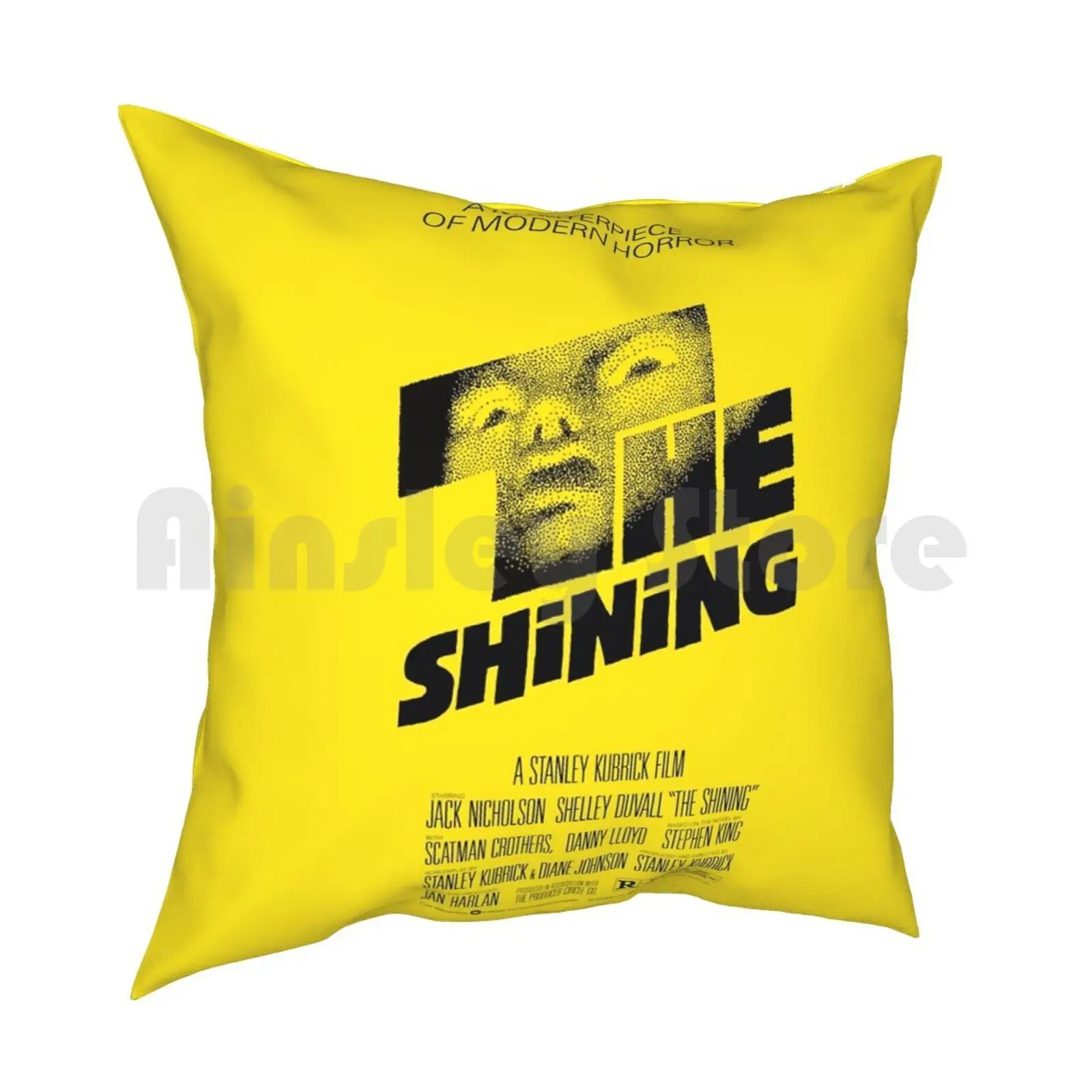 The Shining 1980-Yellow Poster Pillow Case Printed Home Soft Throw Pillow The Shining Jack Nicholson Shelley Duvall