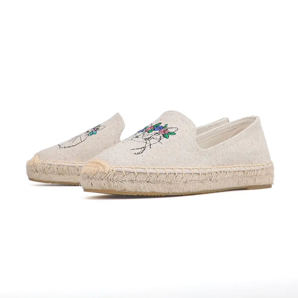 2021 Flat Platform Casual Shoes Zapatillas Mujer Embroider Espadrilles Lady Driving Flats Causal Espadrille Comfortable