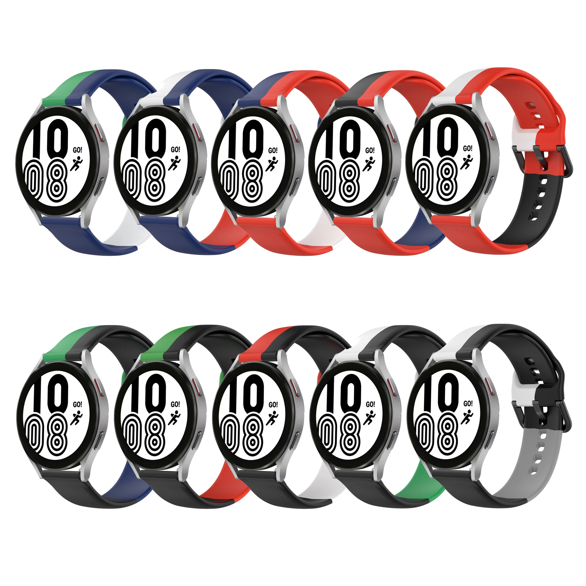 สายรัดข้อมือสำหรับ Samsung Galaxy Watch4/Watch4คลาสสิก42 46มม.ซิลิโคนสายคล้องคอ