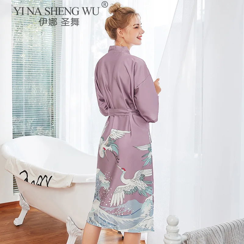 Mini Robe Kimono d'été en rayonne pour femmes, vêtements de nuit Yukata, chemise de nuit, Pijama Mujer, nouvelle collection M-XL