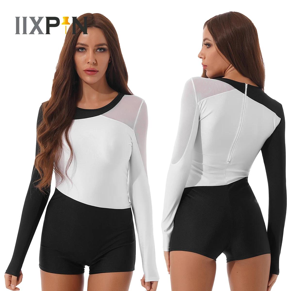 

IIXPIN Adult Tank Shorty Unitard for Women Ballet Dance Leotard Workout Playsuit Gymnastics Bodysuits Biketards Adult Costume