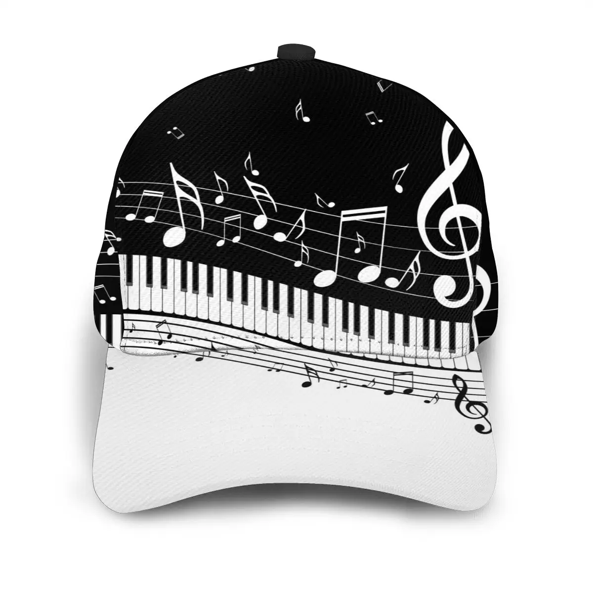 Teclas de Piano abstractas con notas musicales, gorras deportivas al aire libre, sombrero de béisbol, gorra de visera, gorras de Hip Hop callejero,