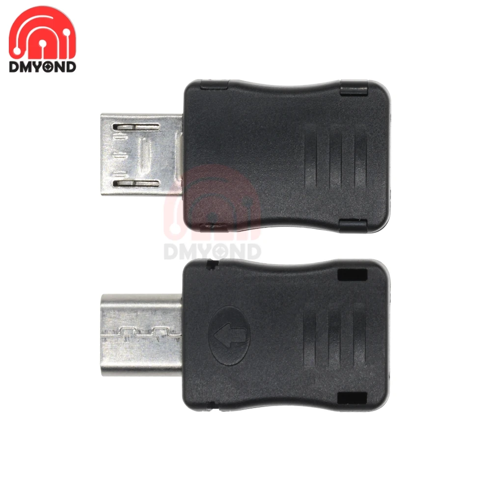 Mini Micro USB Type 3 Pin Male Connector Micro USB Port Solder Plug Plastic Cover for DIY L20 DIY USB Adapter Use for Computer