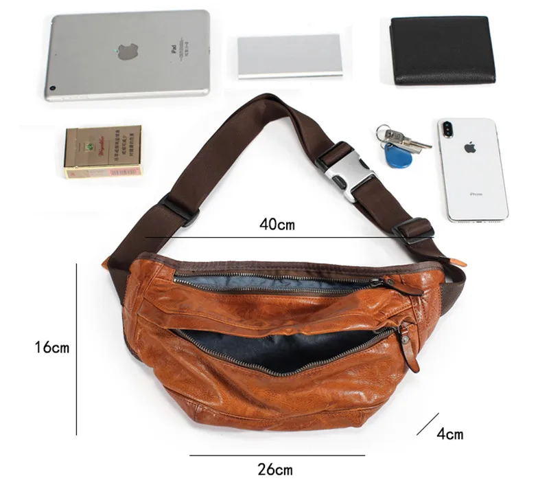 PNDME personality trend high quality genuine leather men's chest bag vintage soft cowhide luxury teens waist pack messenger bag