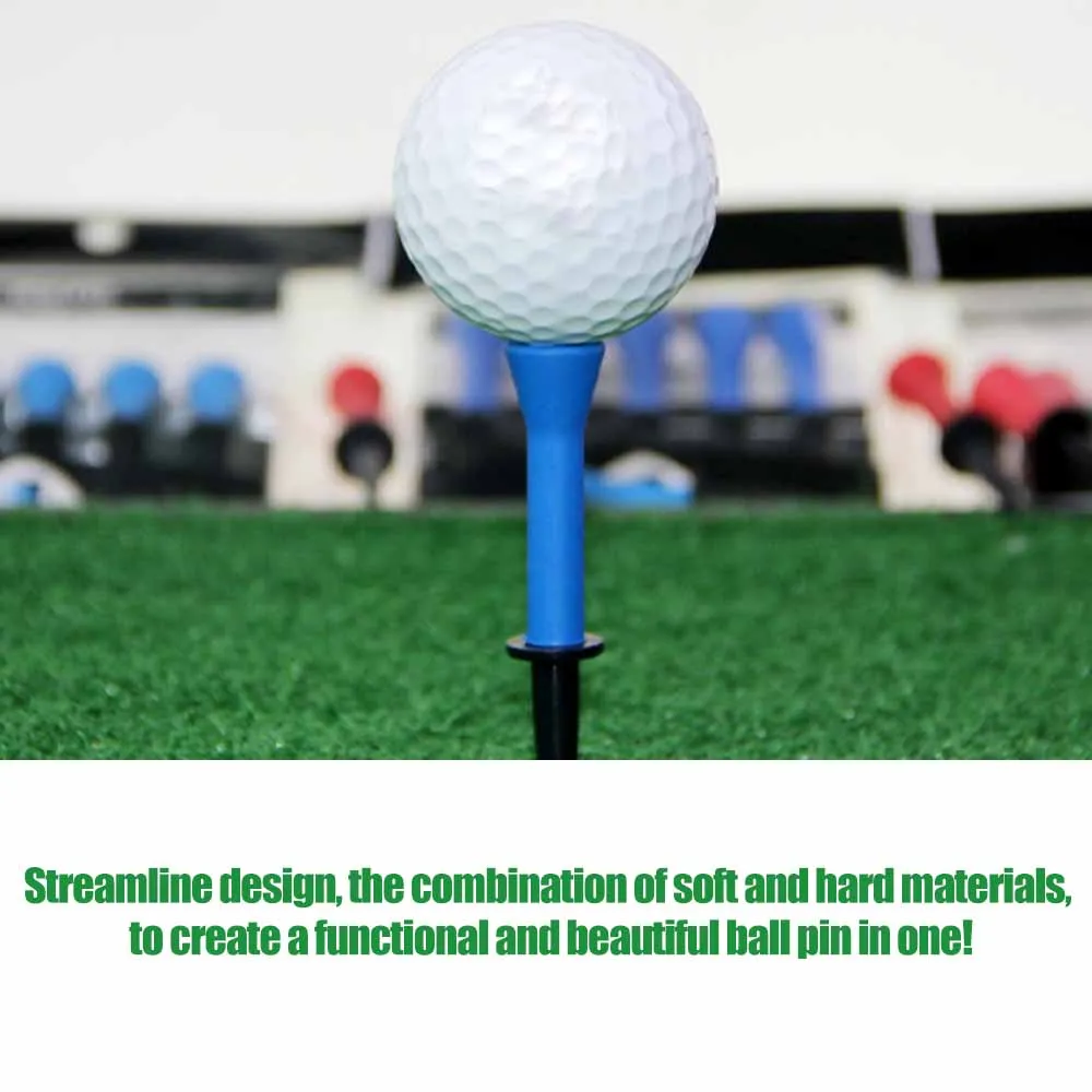 10Pcs=5Set Durable 58mm/76mm Plastic Golf Accessories Outdoor Sports Professional Golf Tees Rubber Cushion