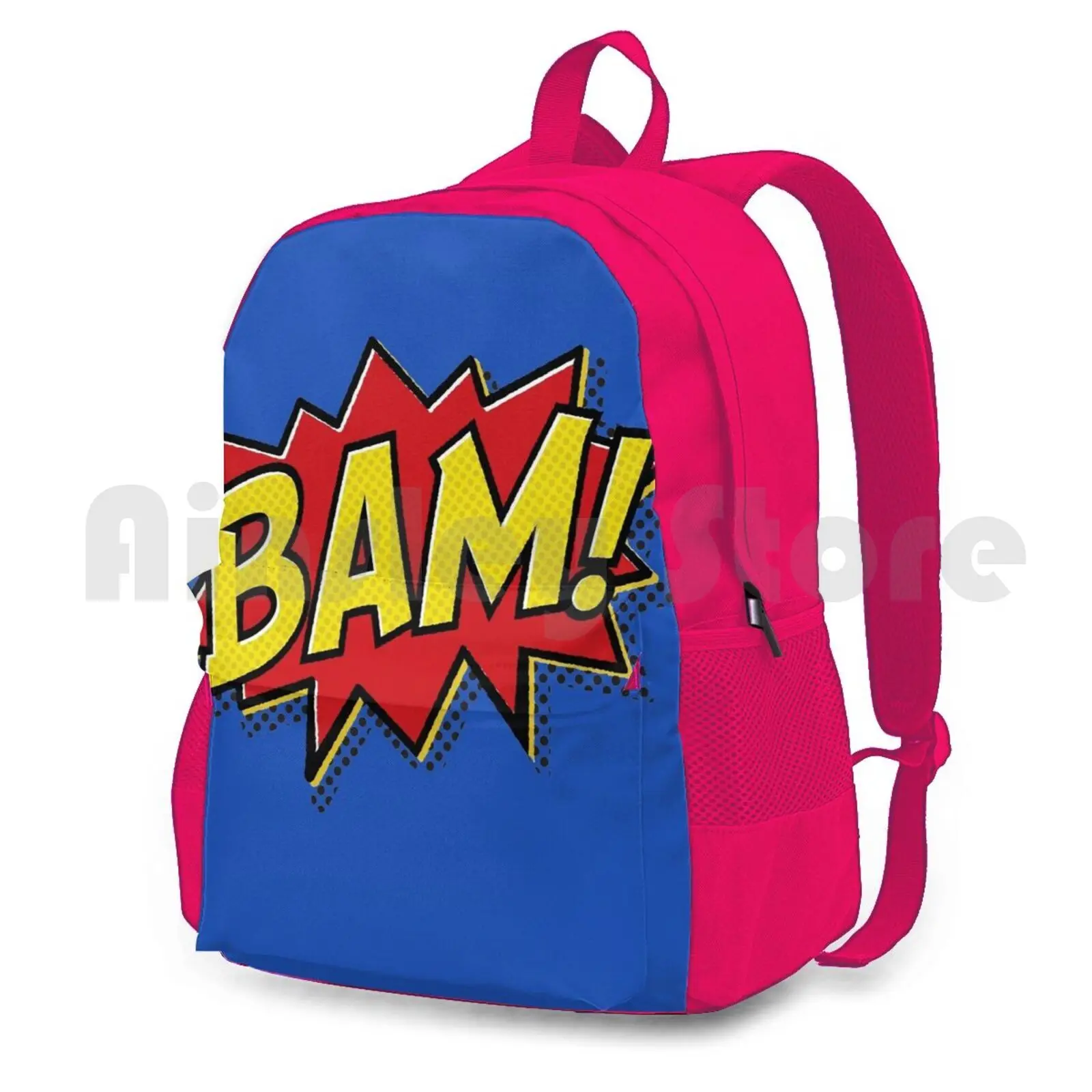 Bam! เดินป่ากลางแจ้งกระเป๋าเป้สะพายหลังปีนเขากีฬากระเป๋า Bam Pow Super Hero Super Hero การ์ตูน