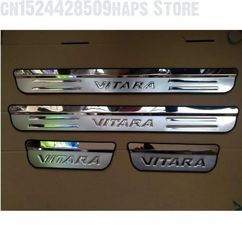 4 teile/los edelstahl scuff platte einstiegsleistenpedal für 2015-2019 Suzuki VITARA auto zubehör – Detail 3