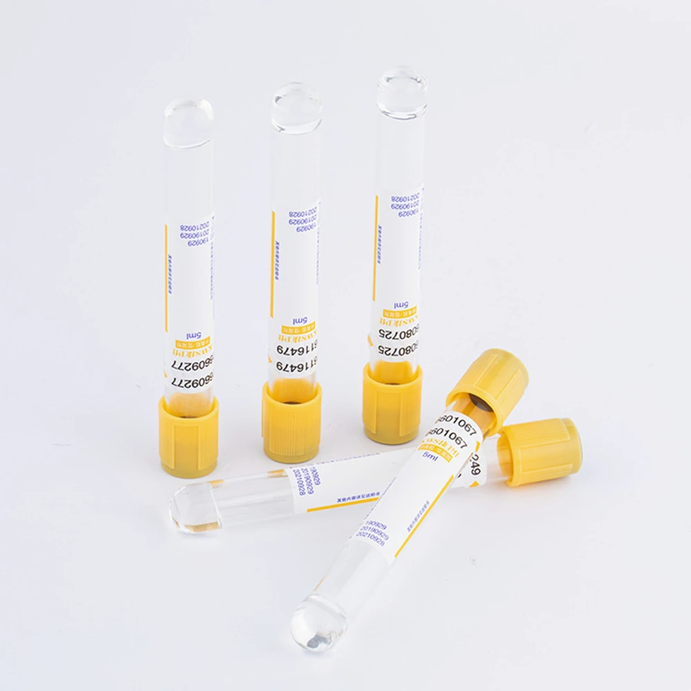 Gel descartável e ativador de coágulo, Tubo de coleta de sangue a vácuo, Gel Separador Plástico, Top Amarelo, 10ml, 50pcs por lote