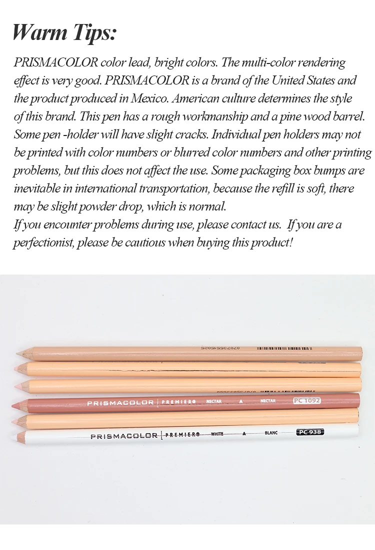 PRISMACOLOR Art Professionelle ölige Buntstifte, einfarbig, Lapis de cor, Zeichnung, Buntstiftzubehör, PC927/938/1092/1093 – Detail 4
