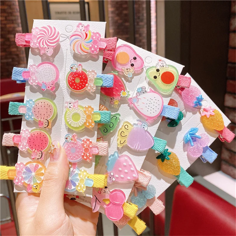 2021 New Kawaii Cartoon Fruit Princess Hairpins Children Girls Hair Clips Pins Barrettes Accessories Hairclip Headdress Headwear