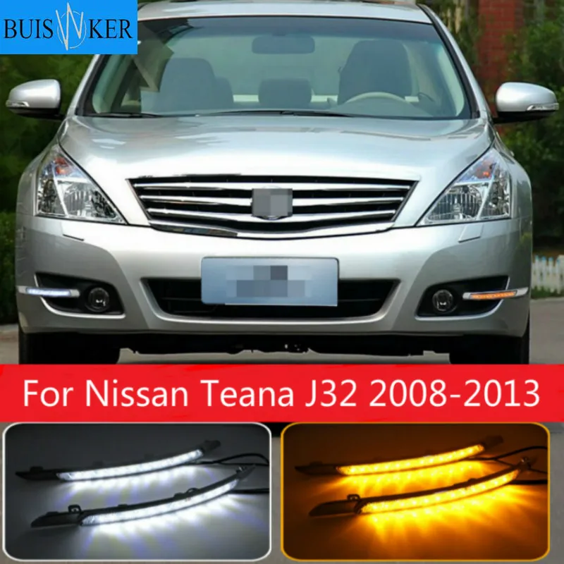 

LED Daytime Running Light For Nissan Teana J32 2008 2009 2010 2011 2012 2013 Yellow Turn Signal Relay Waterproof Car 12V LED DRL