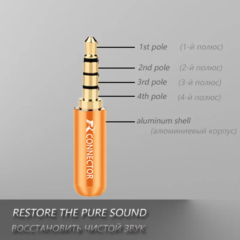 10pcs/lot Aluminum Tube 3.5mm 4 Poles Stereo Connector with Tails Gold Plated Male Plug Audio Jack 3.5mm R Connector Wholesales image 5
