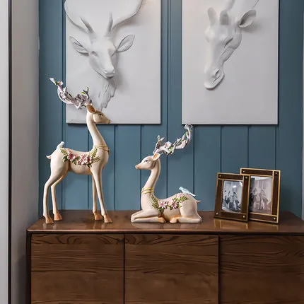 

American Style Contracted Deer Sets for Children's Bedroom, Nightstand Adornment, Sitting Room, TV, Ark, Porch, Modern