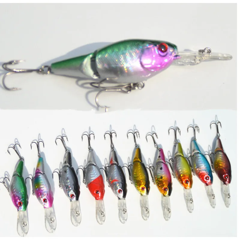 Fishing Lure Two Segment Long Tongue Plate Crank Bait Sea Lures 9cm 10.5g Artificial Jointed Fish  1 Pieces