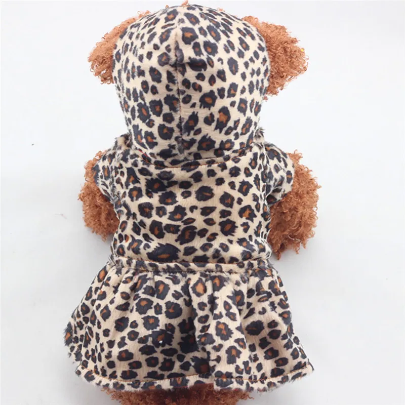 Pet Dog Clothes Winter Leopard Pattern Tutu Coats Jackets for Small Large Dogs Cat Clothing Warm Striped Winter Costume