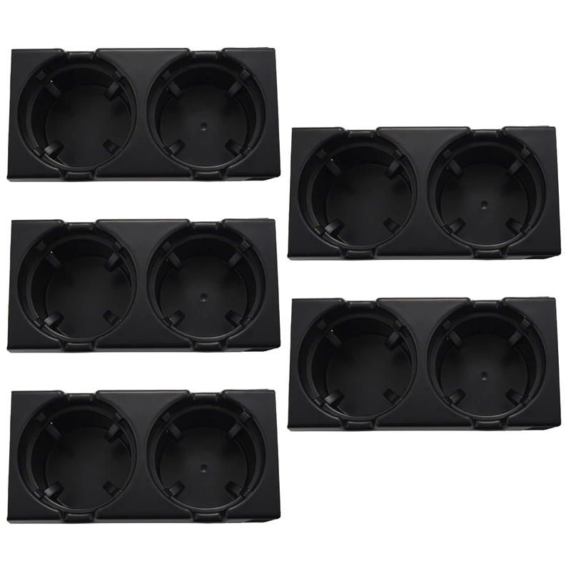 

5X Car Center Console Water Cup Holder Beverage Bottle Holder Coin Tray for Bmw 3 Series E46 318I 320I 98-06 Black