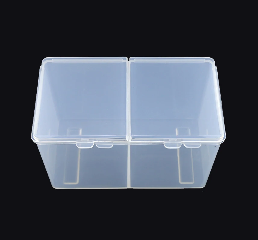 One piece Clear/Pink Double Cells Cotton Sheet Storage Box Make-up Cotton Pad Box Cotton Swab Box Tattoo Accessory Makeup Tool