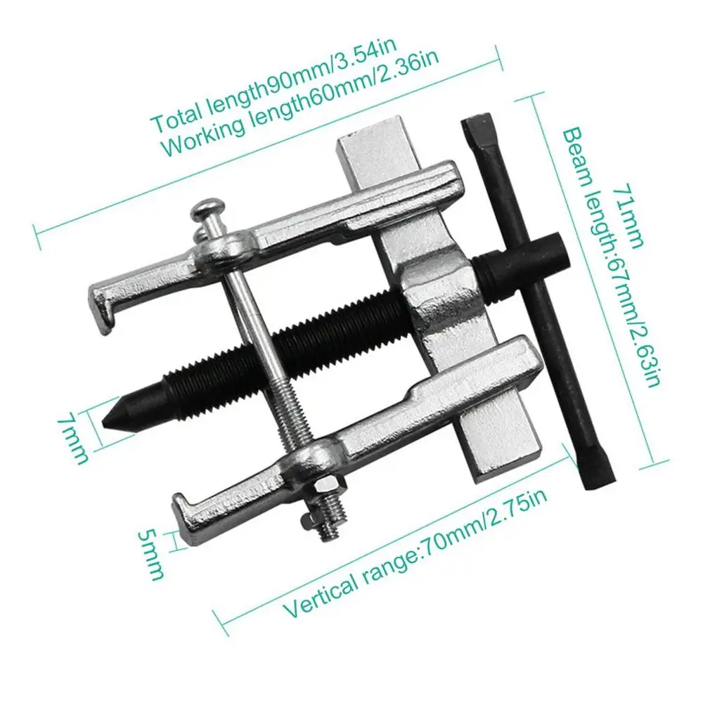 65mm Two-jaw Puller Bearing Removal Tool Two Jaw Bearing Gear Puller Extractor Installation Remover Hand Tool Kit For Car