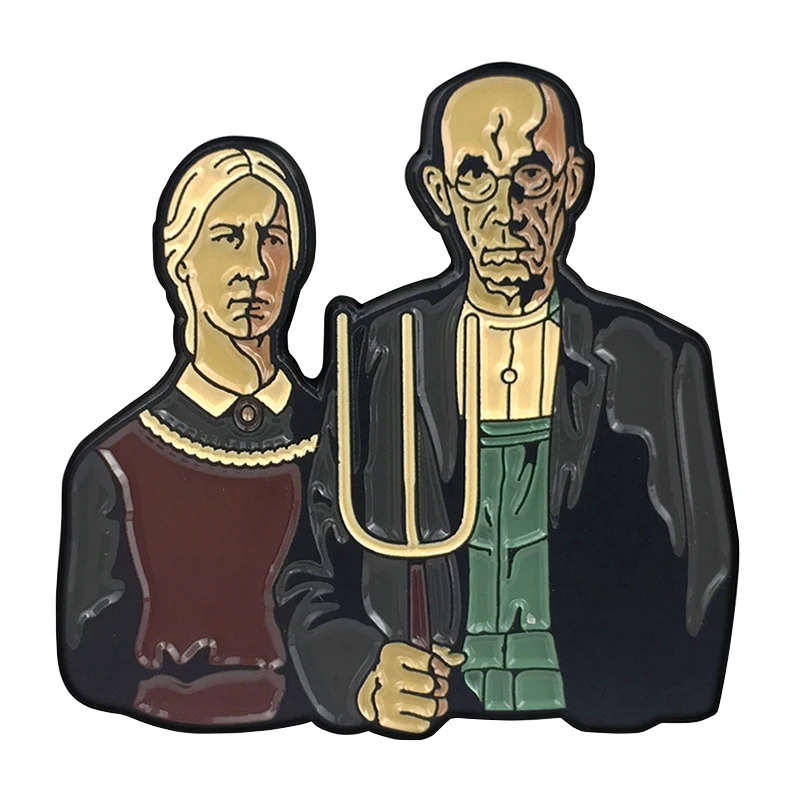 American Gothic Famous Painting Enamel Pin Art Gift