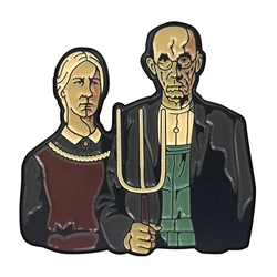 American Gothic Famous Painting Enamel Pin Art Gift