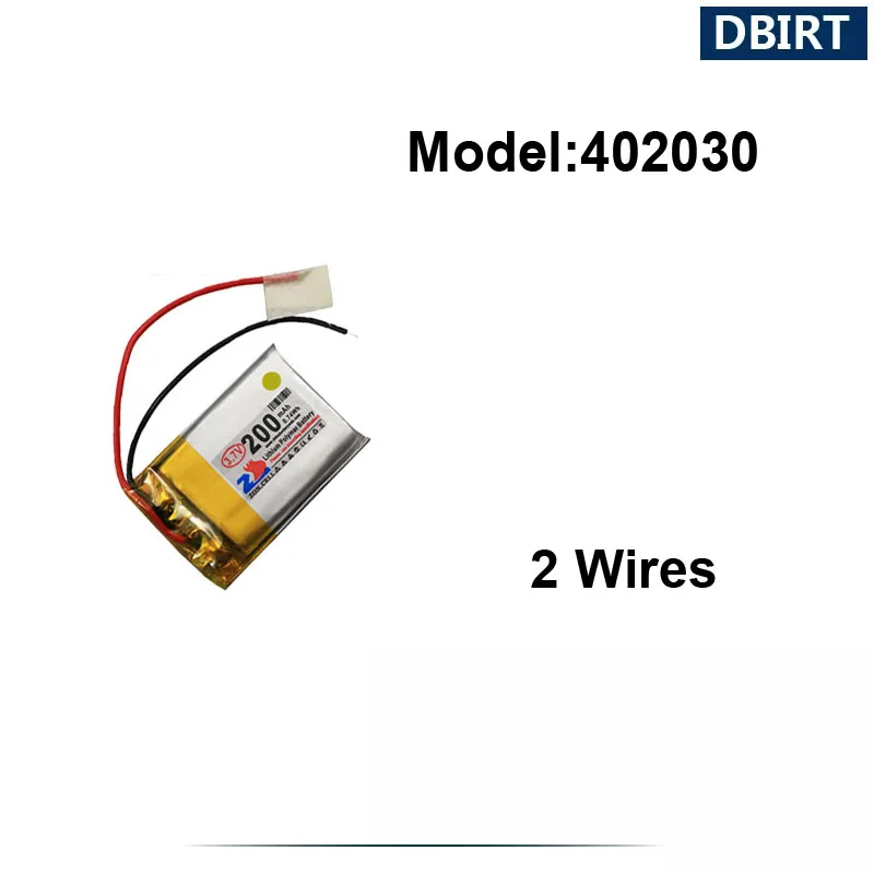 200MAh LP402030 AHB402030 402030 XH2.54 NTC Molex JST SM Pin Cho Micro Mini Camera Thiết Bị Bluetooth Điều Khiển Đầu Ghi