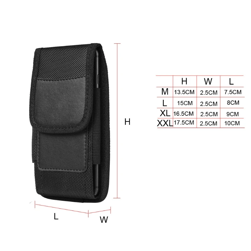 Mobile Phone Waist Bag Cell Phone Holster Nylon Phone Pouch with Belt Loop