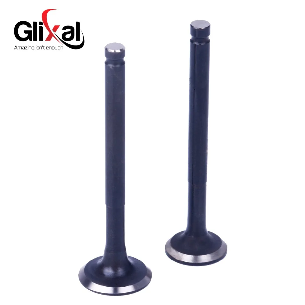 Glixal GY6 50cc 60cc 80cc 100cc 139QMB 139QMA Cylindr Head Valves 64mm INTAKE & EXHAUST Valves Set with Valve Spring assembly