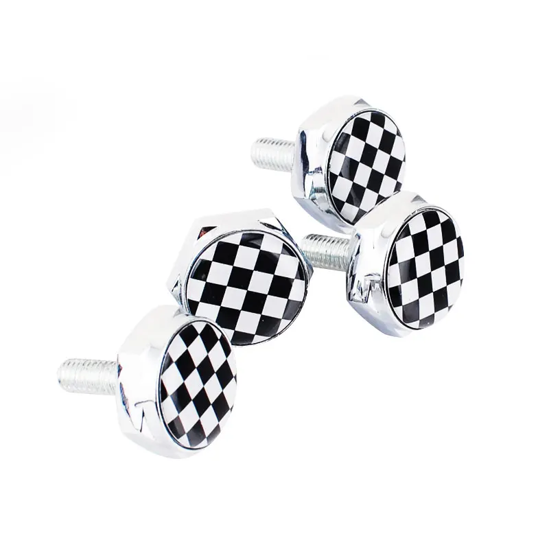 1 Set Laser Engraved Silicon Surface Zinc Alloy Metal Cap Screw for Car License Plate Frame