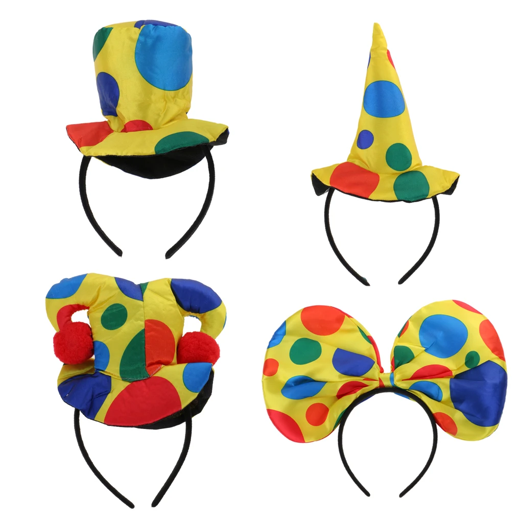 Sombrero de payaso Jester, diadema, disfraz de Halloween, vestido de lujo, accesorios para el cabello