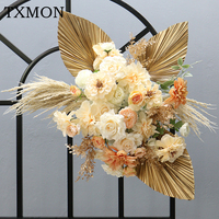 Customized Natural Dried Cattail Fan Leaf, Flower Row, Wedding Arch Background Decor, Outdoor Scene Layout, Multi-Color