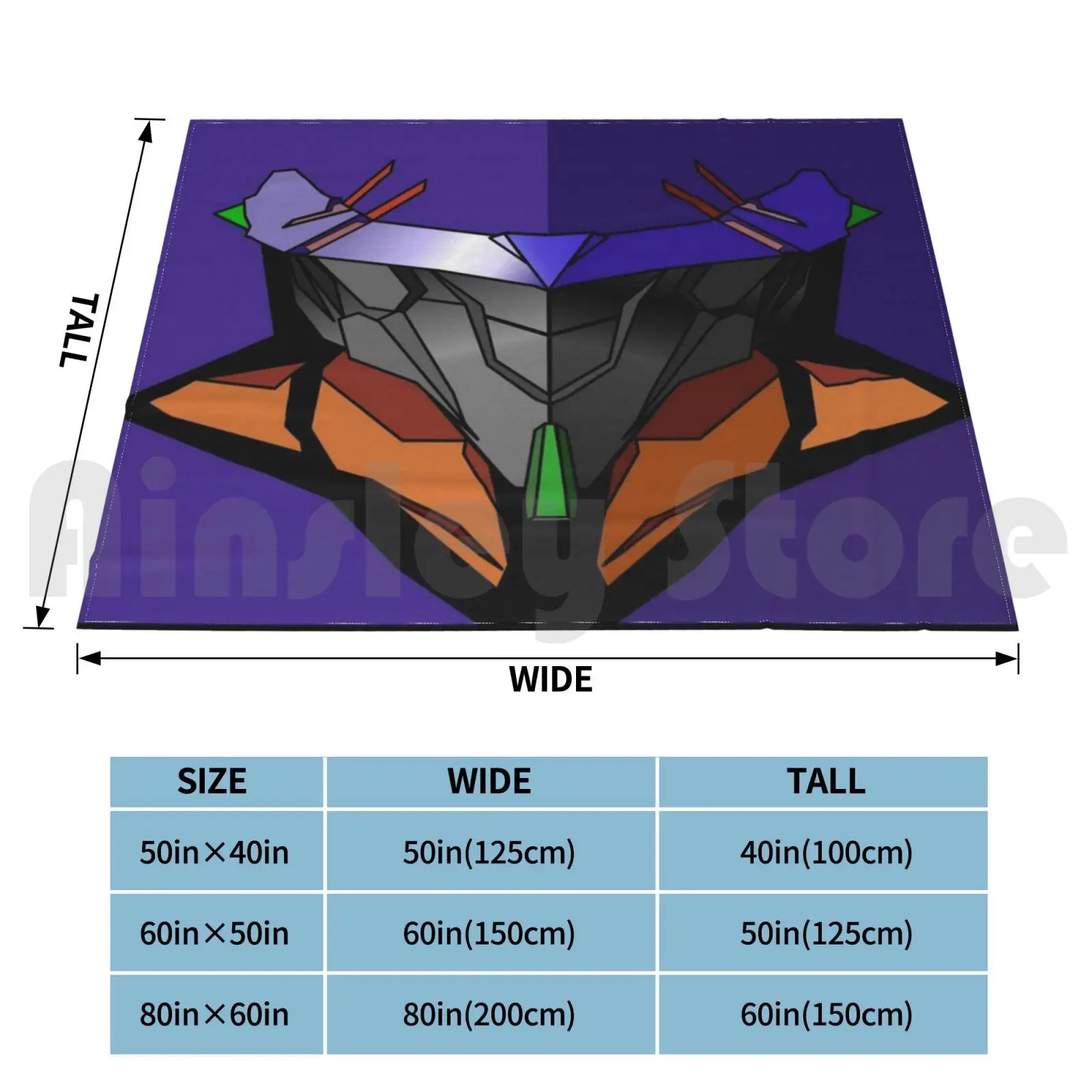 Unit 01 Face Blanket Fashion Custom 1128 Anime Mecha Robot Eva01 John Wick Anime90