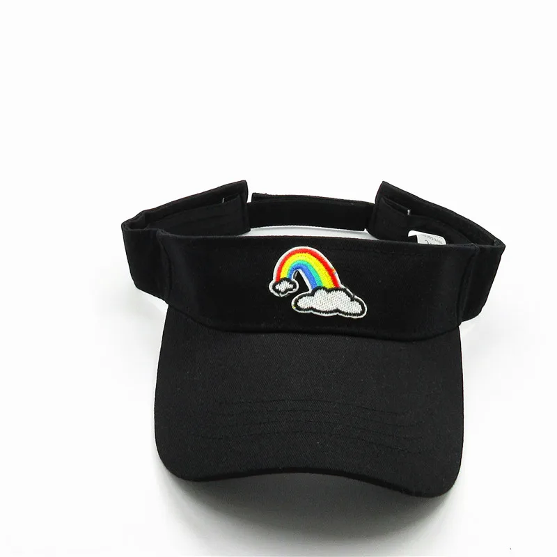 

2020 Cotton Rainbow Embroidery Visors Baseball Cap Adjustable Snapback Cap For Men And Women 281