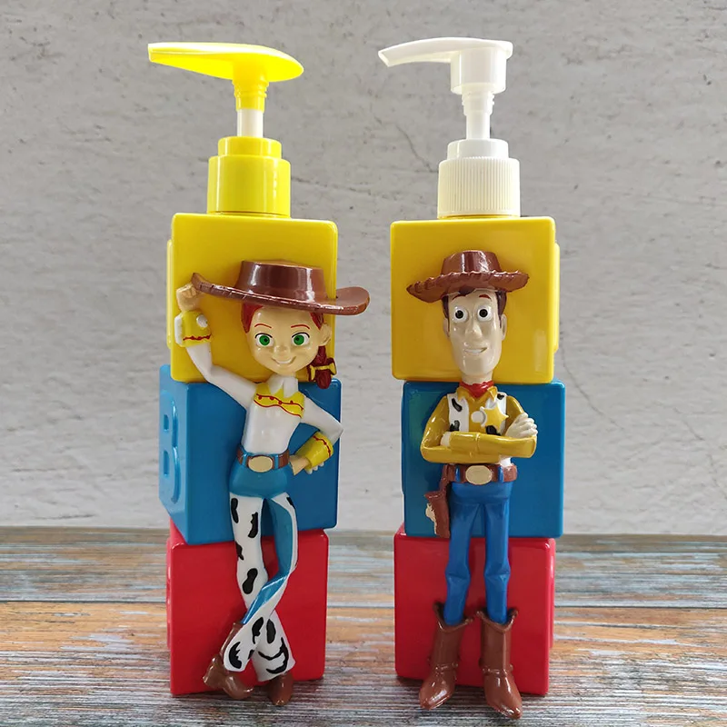 LinaBell Shampoo Bottle  Movie toy story Woody Buzz Lightyear Alien Model Toy help kid wash hands soap bottle