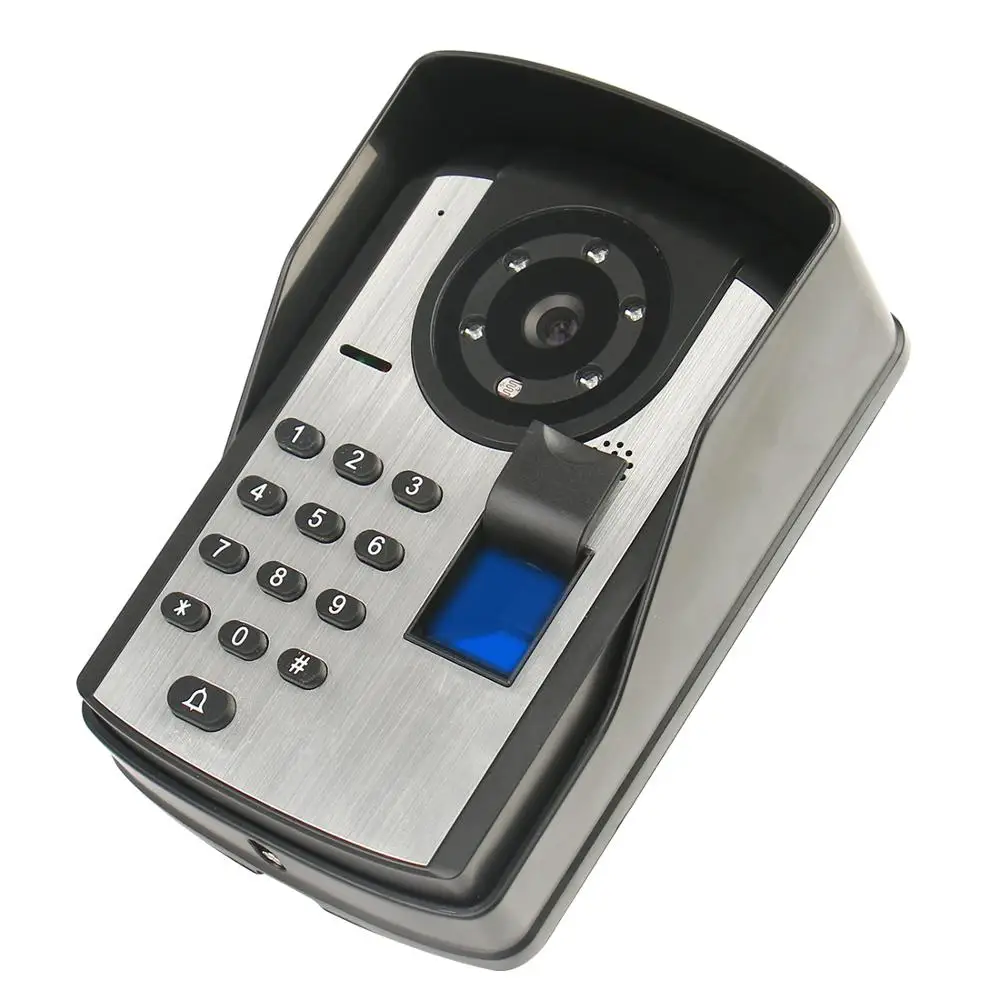 7 Inch Monitor Wired Video 문짝 Phone 함께 Fingerprint Password Unlock Camera Apartment Doorbell Intercom