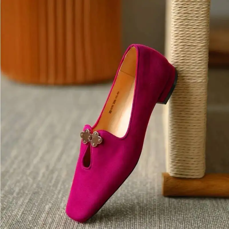 Ladies Flat Shoes Round Toe Solid Color Single Shoes Retro Elegant Shoes Casual Office Shoes Lazy Shoe Covers Wear Shoes Women