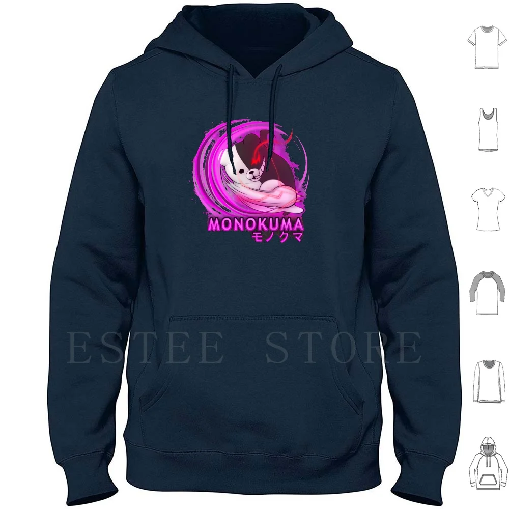 Monokuma Anime a recruté un Ronpa Hoodies, Rose, Noir, Blanc, Jeu de désespoir