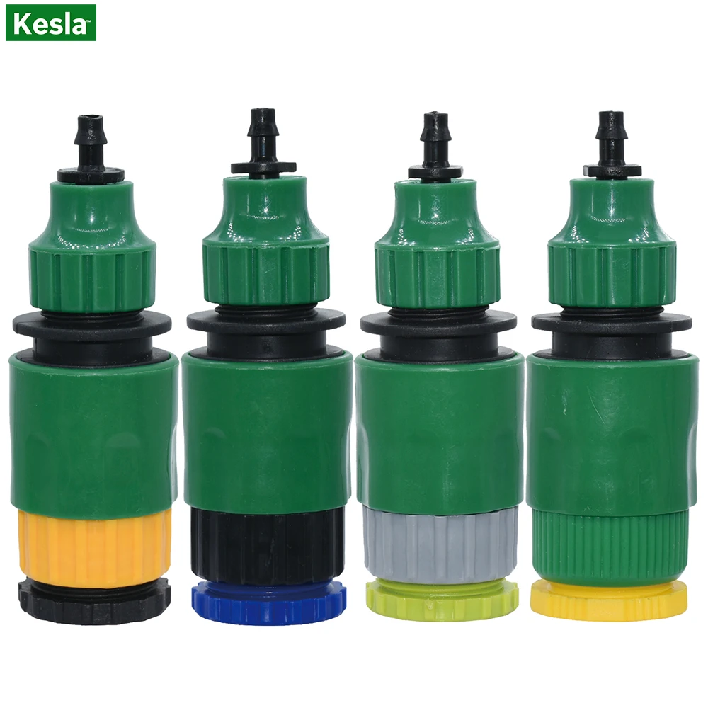 

KESLA Garden Watering Coupling Adaptor Quick Connector for Faucet Drip Irrigation 1/2'' 3/4'' Thread to 8/11 4/7mm PVC Hose