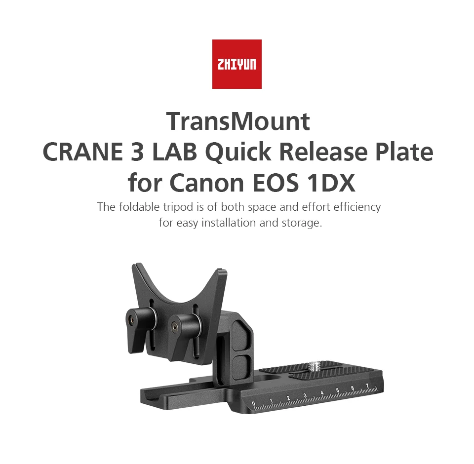 Zhiyun-لوحة بديلة سريعة لملحقات المختبرات Crane 3 ، لكانون 1DX و 1DX Mark 2 ، مع نظام قياسي عالمي مزدوج قابل للتعديل