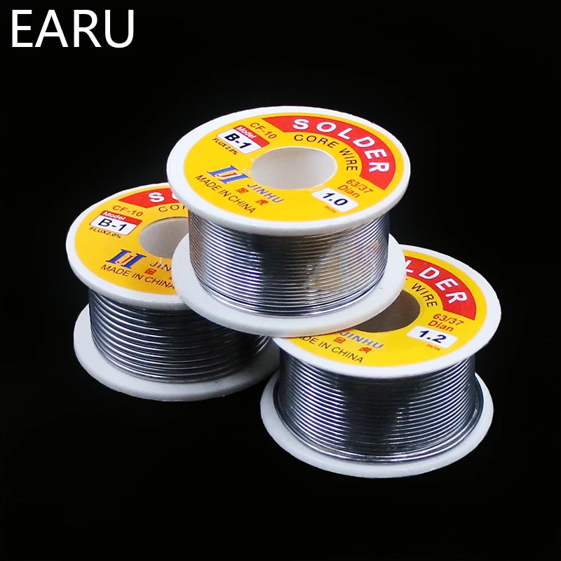 100g 0.6/0.8/1/1.2/1.5/2MM 63/37 FLUX 2.0% 45FT Tin Lead Wire Melt Rosin Core Solder Soldering Wire Roll for Eletric Solder Iron