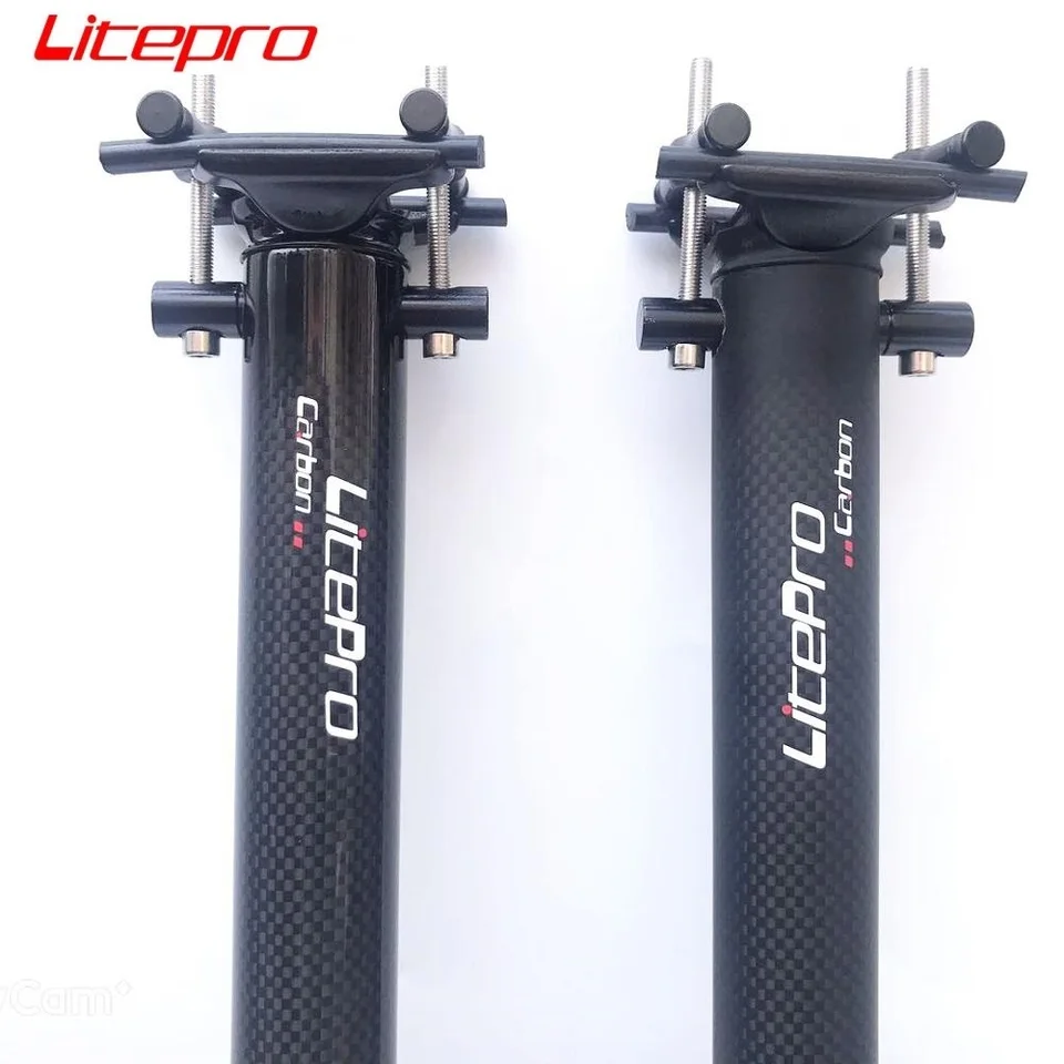 Litepro-超軽量カーボンファイバーシートポスト,33.9x580mm,折りたたみ