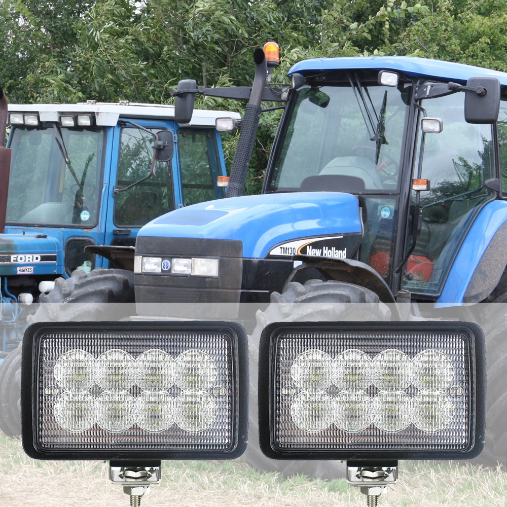 Bottom Mount Led Work Light 40W Rectangle Led Floodlamp For New Holland Tractor Rear Cab Light x2pcs