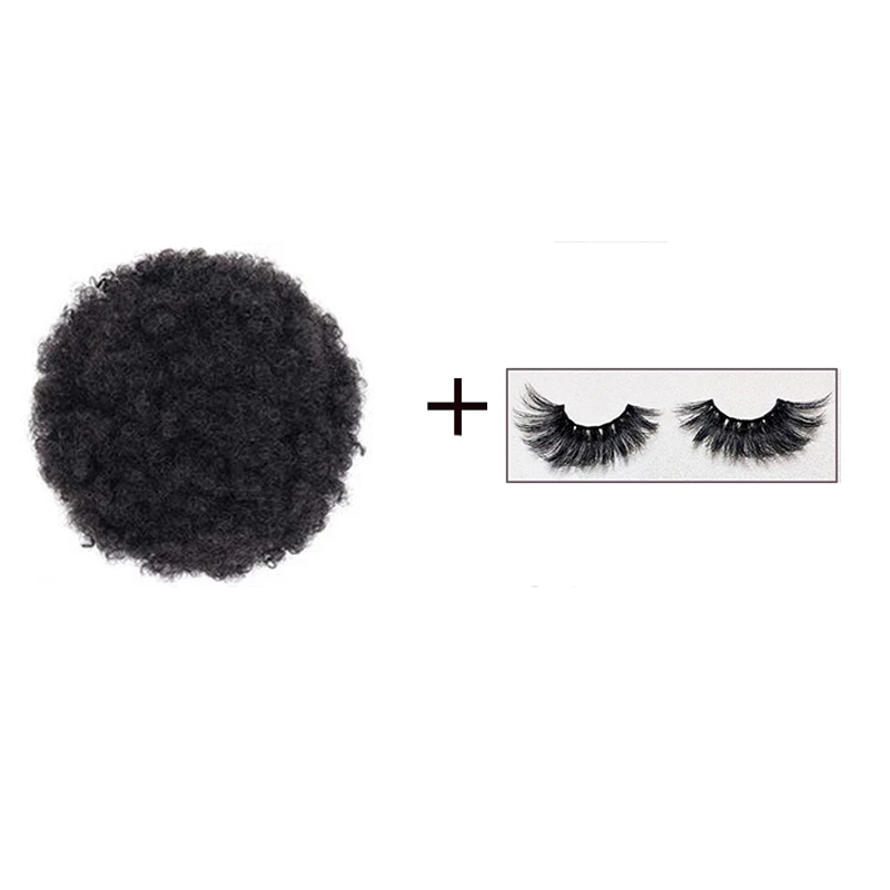 Puff Afro Curly Ponytail Chignon Wig Drawstring Ponytail Short Afro Kinky Pony Tail Clip In on African Synthetic Hair Bun Pieces