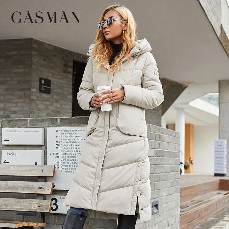 GASMAN 2022 New women\'s winter down jackets Fashion elegant long Slim parkas Brand high quality warm Windproof coat women 21362