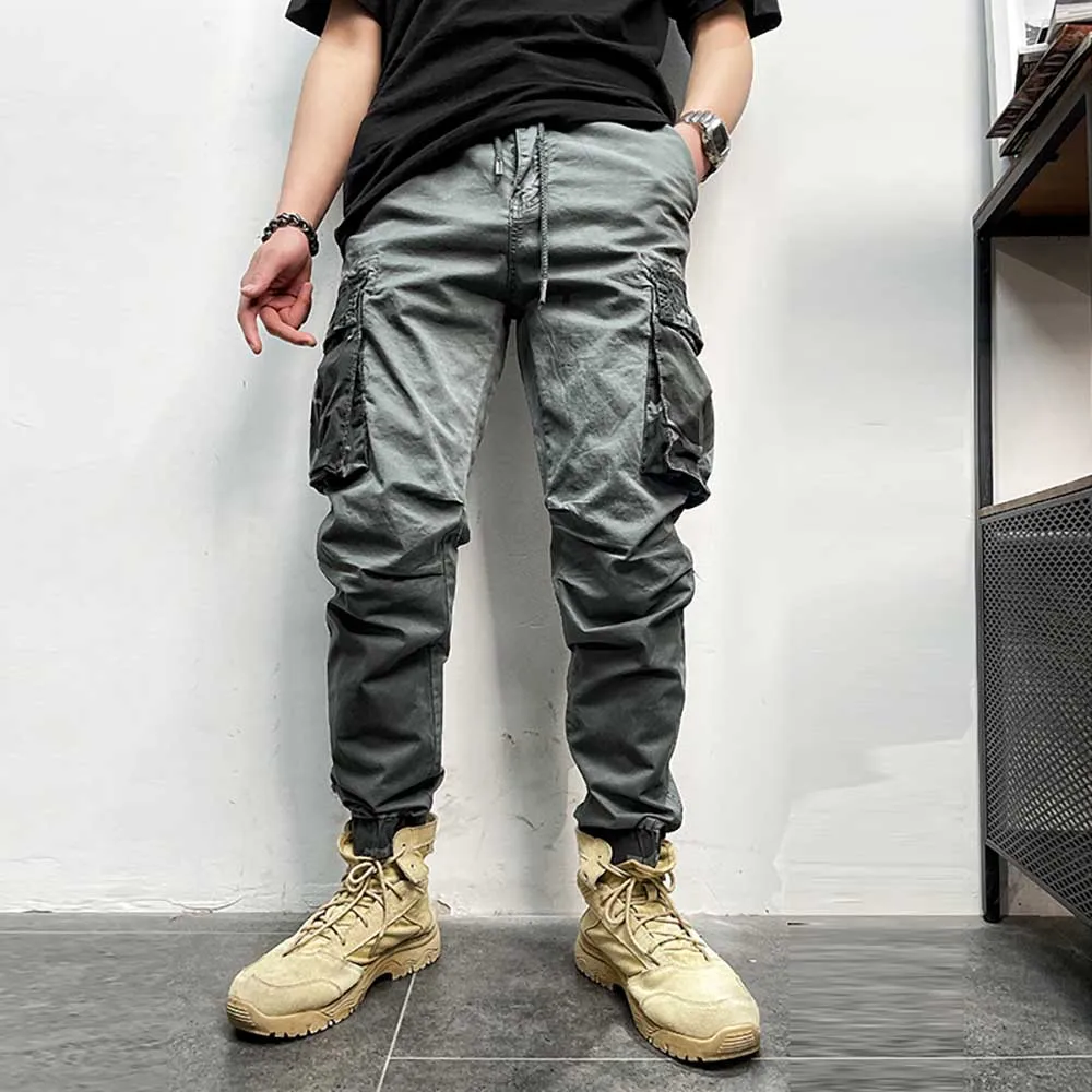 Retro Camouflage Slim Fit Cargo Pants Men Casual Harem Trousers Military Style Tactical Joggers Streetwear Clothing