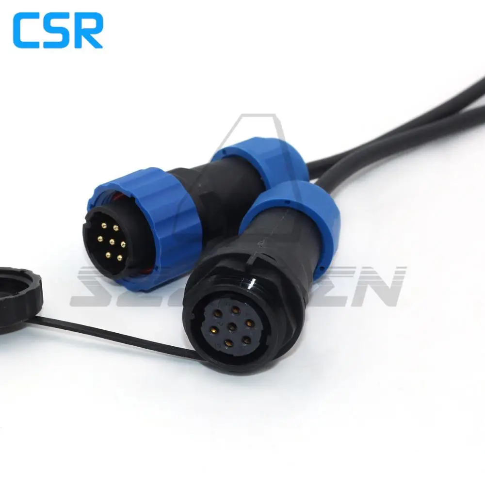 SD20 Type 7 Pin LED Power Wire Connector Male And Female Plug Socket Waterproof Connector IP67