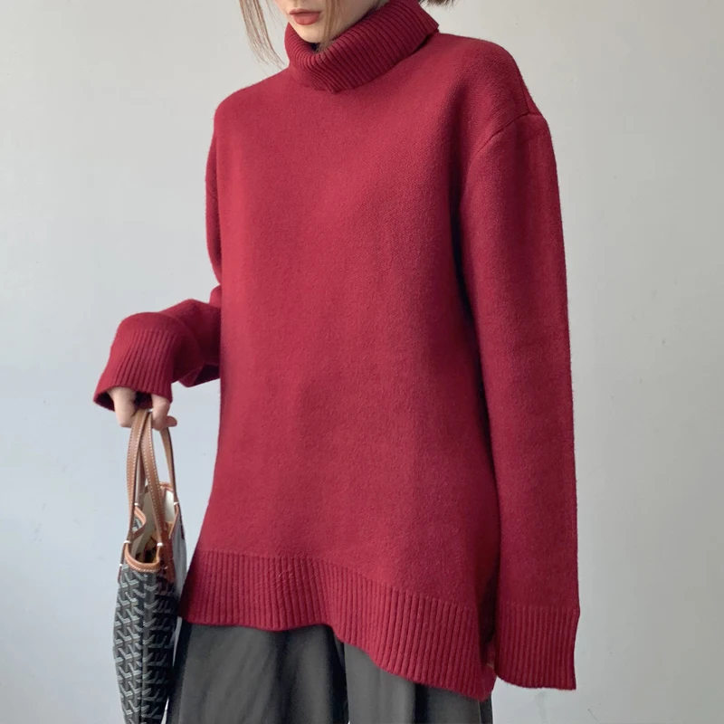 Winter Sweater 2021 Korean Version Of The Solid Color Thick Sweater Female Sweater Alpaca Long Sleeve