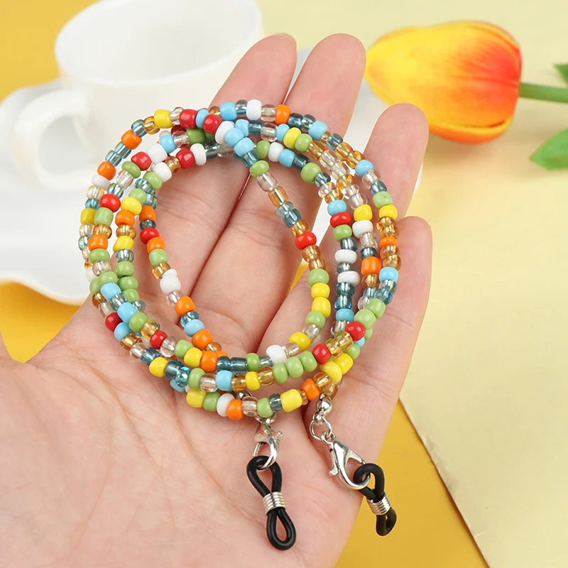 

1PC Sweet Women Glasses Chain Colored Beaded Eyeglass Lanyard Anti Slip Sunglasses Strap Spectacles Cord Accessories 76 Cm