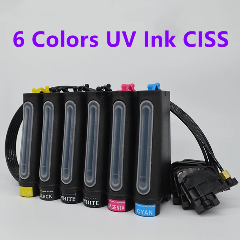 100% Eligibility Continuous Ink Supply System 6Colors Anti-corrosion UV CISS for Epson L801 L810 L805 L1800 Series Printer