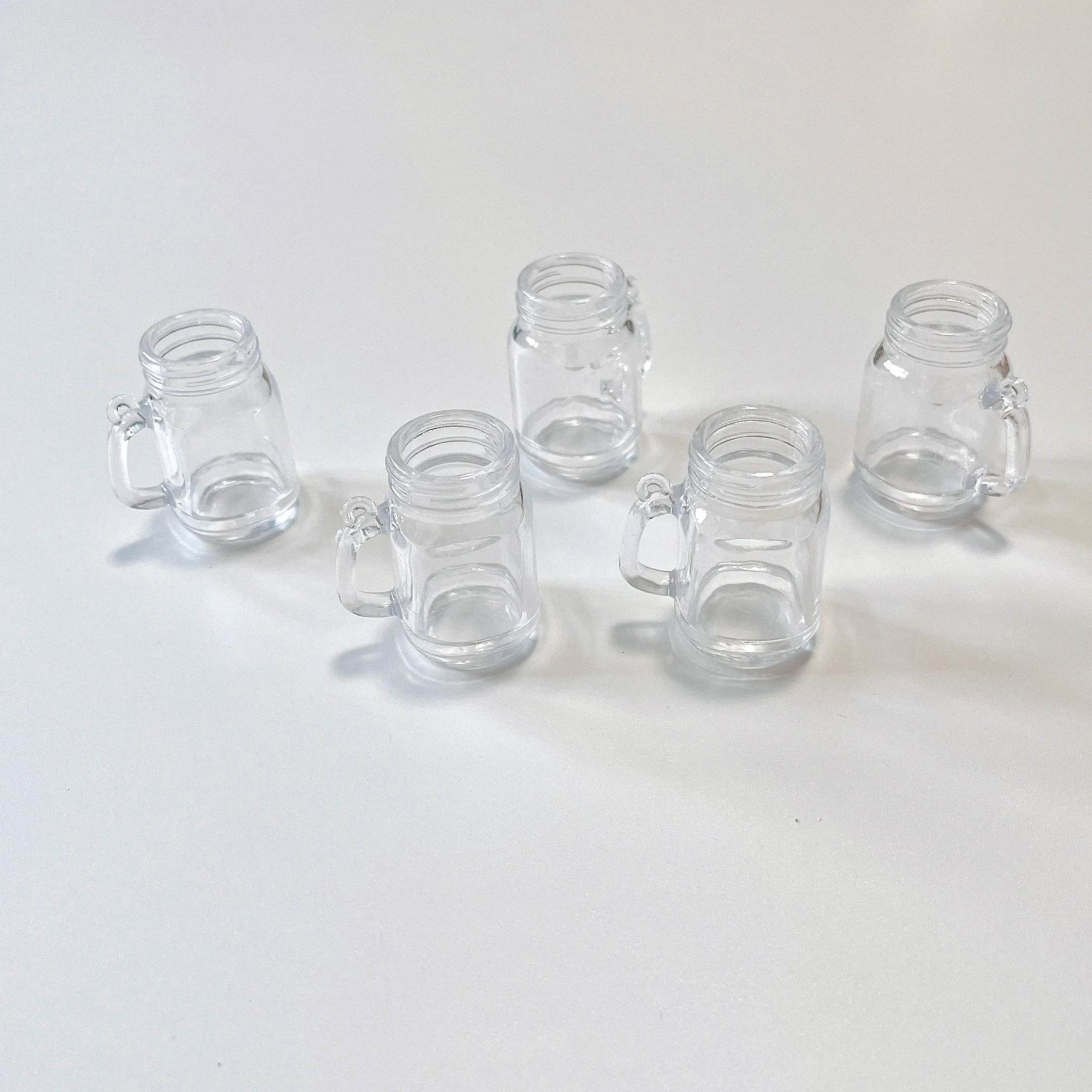 10PCS/LOT Mini Mason Jar Plastic Cup  Model Decoration Parts Simulation Tableware Dollhouse Kitchen Accessories